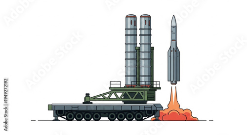 S-400 Triumf missile system launching, advanced Russian anti-aircraft weapon.