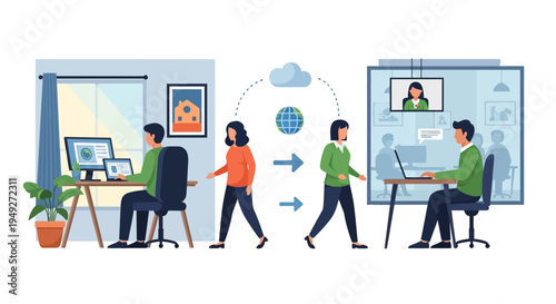 Seamless Hybrid Work Model: Connecting Remote Employees with In-Office Teams through Cloud Technology and Digital Collaboration