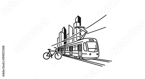City Train with Bicycle Attached.