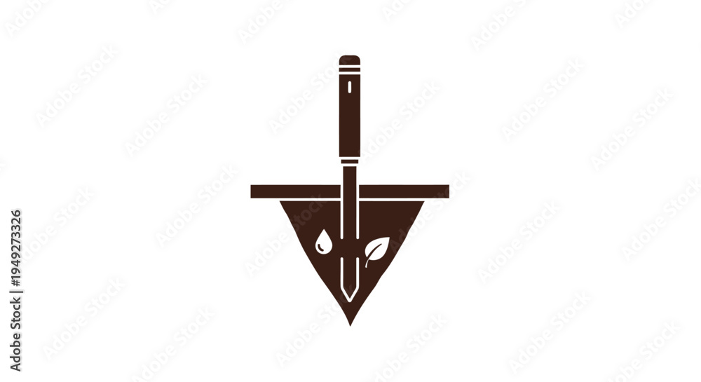 Fototapeta premium Brown Trowel with Triangular Blade.