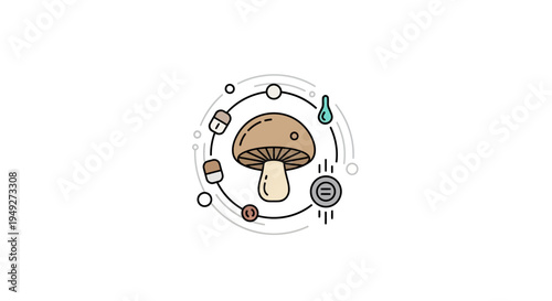 Brown mushroom with white stem.