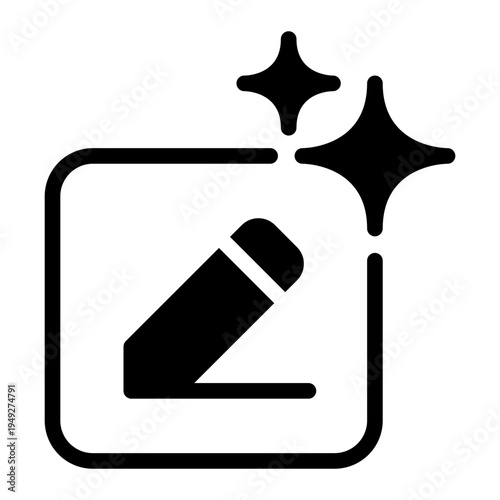  AI Image Editor Line Icon – Artificial Intelligence Photo Editing and Smart Image Processing Technology line icon