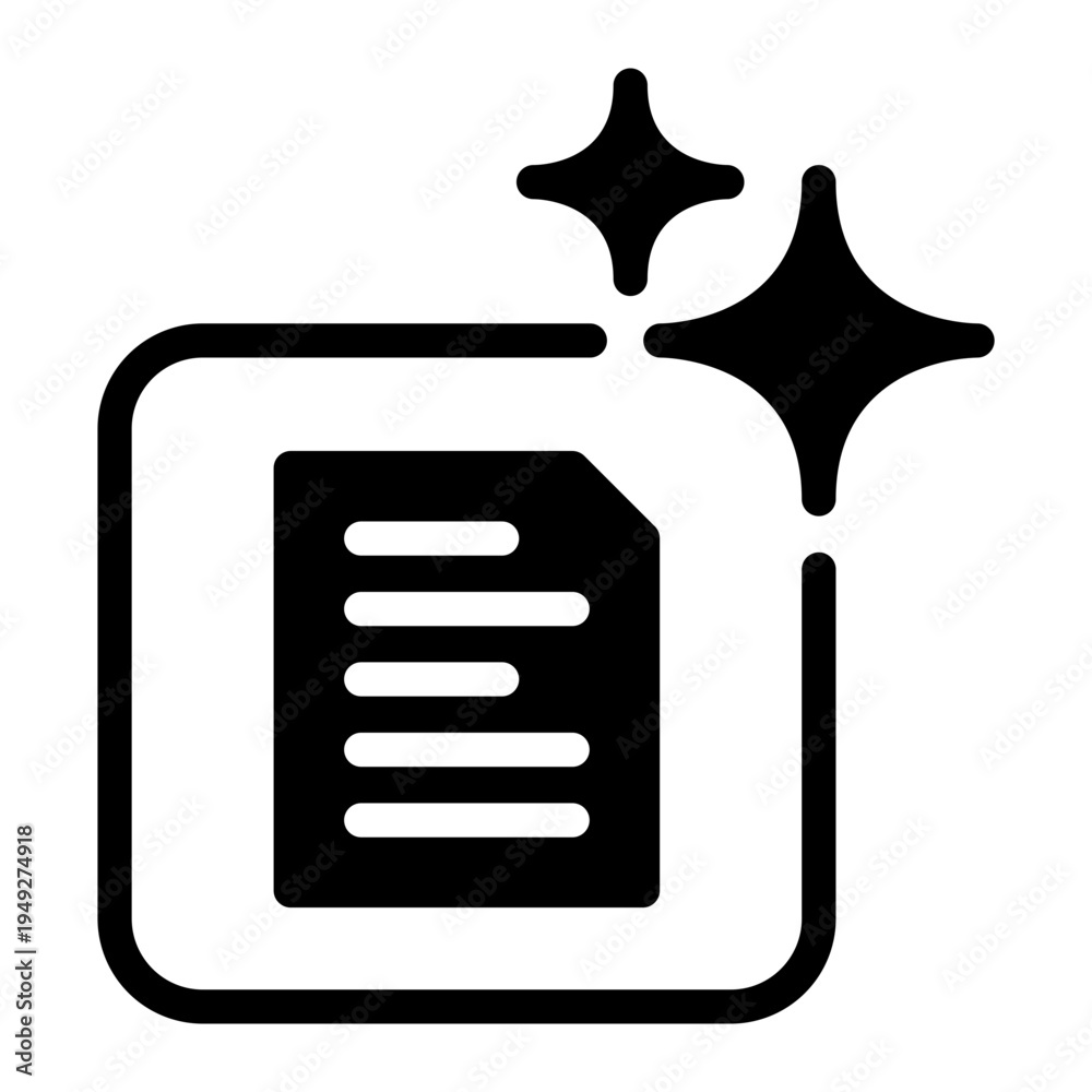 Obraz premium AI Text Generator Line Icon – Artificial Intelligence Content Writing and Automated Text Creation Technology line icon 