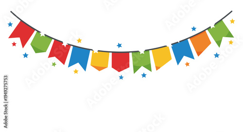 Set of colorful party flags vector