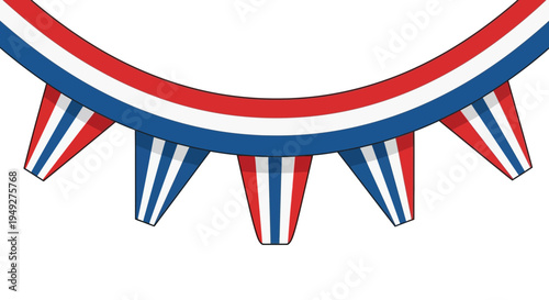 Set of 5 patriotic bunting flags vector