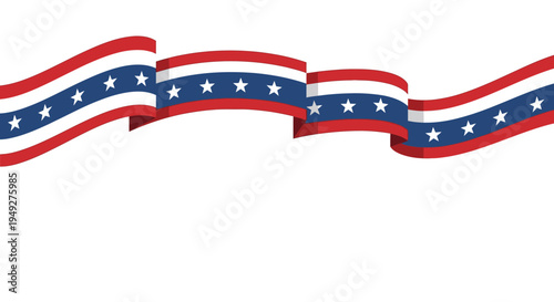American patriotic ribbon banner vector
