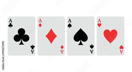 Set of 4 playing card suits vector
