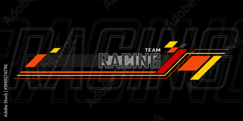 racing team trendy fashionable vector t-shirt and apparel design, typography, print, poster.