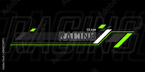 racing team trendy fashionable vector t-shirt and apparel design, typography, print, poster.