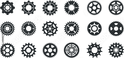 Set of 20 gear icons vector