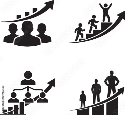 Business leadership and personal development strategy concept for progress and achievement