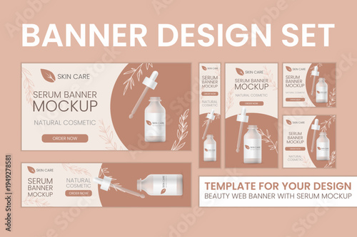 big kit of banners natural or organic skin care product