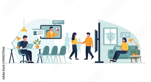 Modern Hybrid Work: Remote Collaboration, Office Meetings & Flexible Solutions