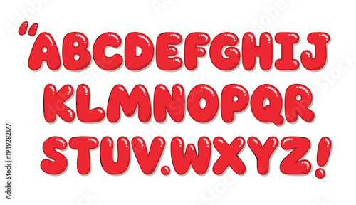 Creative Graffiti Alphabet Glossy Bubble Letters Bold Cartoon Typography Design
