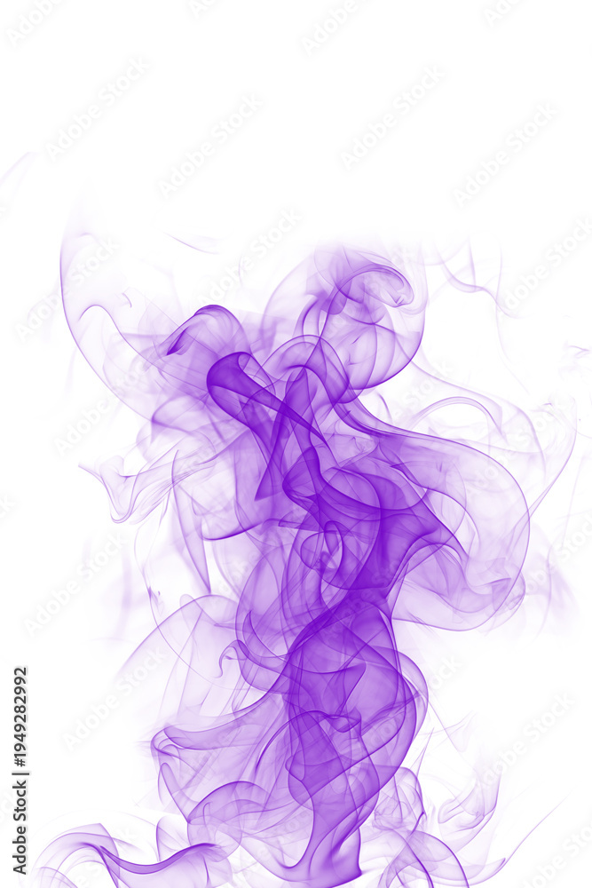 Fototapeta premium Mystical purple smoke cloud explosion effect png isolated on transparent background, vibrant violet vapor swirl abstract fog overlay for design, cinematic dust burst graphic element