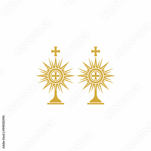 Gold Monstrance Icons for Catholic Eucharistic Adoration