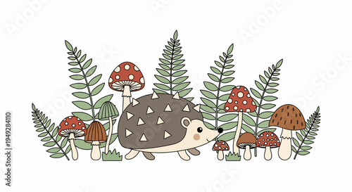 Hedgehog in Forest Environment.