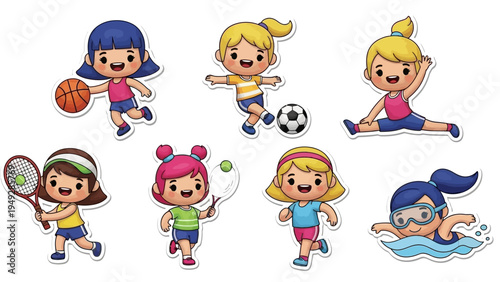 Children engaging in various sports activities with friends outdoors