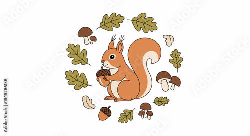 Squirrel Holding Acorn Nut.