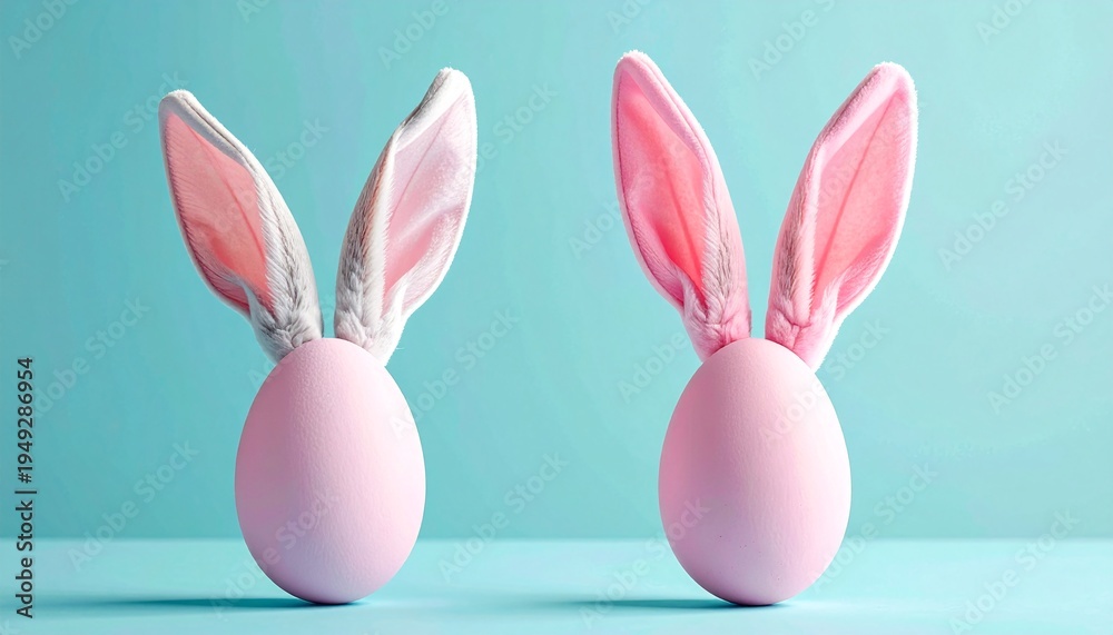 Fototapeta premium Egg with bunny ears, Easter concept