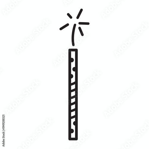 Fireworks Lady Finger w Lit Fuse Icon Roman Candle