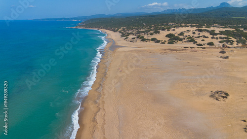 Wild beach of Piscinas Arbus Sardinia turquoise Mediterranean sea