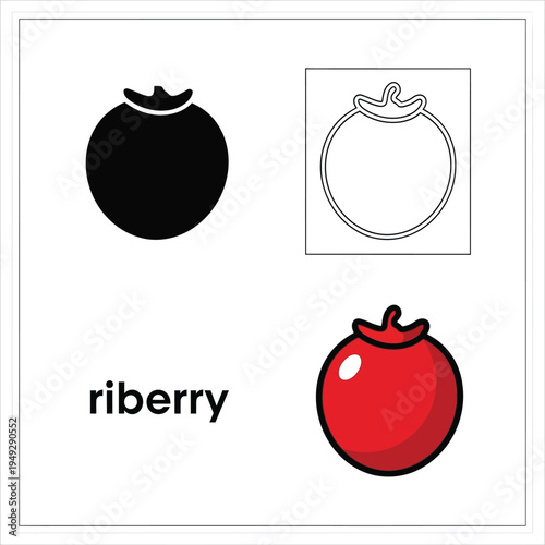 Riberry fruit vector, riberry fruit outline, riberry fruit silhouette, riberry fruit with red color