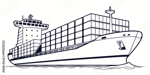 A large cargo ship sailing on calm waters with a full load of containers.