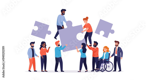Diverse Team Building Puzzle: Collaboration, Inclusivity & Problem Solving