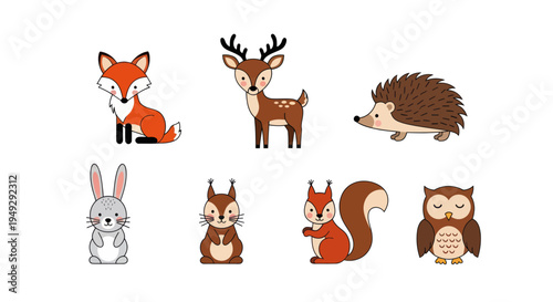 Cartoon forest animals illustration