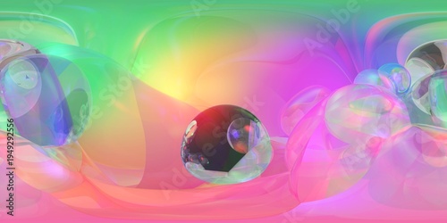HDRI, environment map , Round panorama, spherical panorama, equidistant projection, panorama 360, Multisphere, abstract background, kaleidoscope, 3d rendering