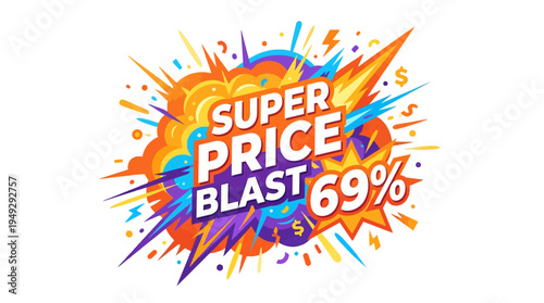 Super Price Blast Promotional Graphic with Discount