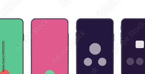 Smartphone calling app interface incoming call slide to answer screen vector set