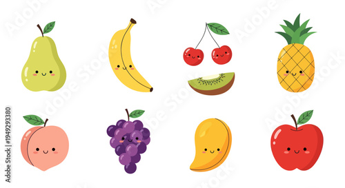 Cartoon fruits illustration