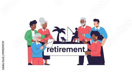 Diverse Group of Seniors Planning Retirement: Financial Future, Leisure, and Lifestyle Goals