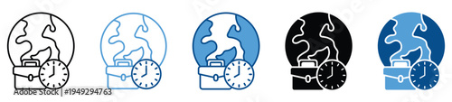 Global Business icon set in multiple styles