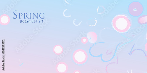 A pastel spring background with floral shapes and text overlay