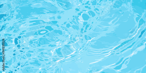 Abstract blue water texture with swirling patterns and light reflections