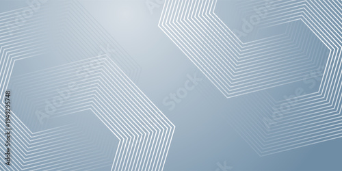 Abstract hexagon lines on gray background. Geometric stripe line art design for poster, brochure, cover, website, banner.