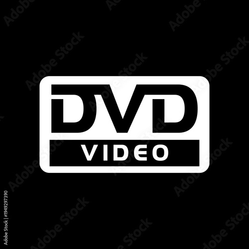 DVD Video icon isolated on black background