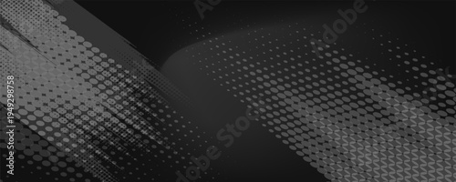 Elegant black background vector illustration with vintage distressed grunge texture and dark gray charcoal color paint, black stone or concrete wall, black bannerPrint