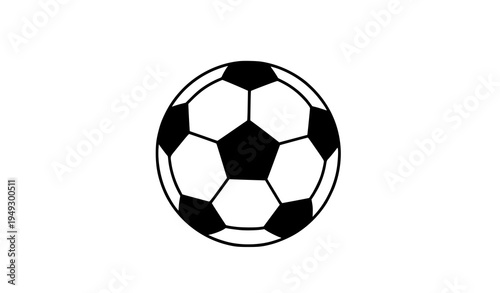 Simple Soccer Ball Line Icon Classic Football Symbol Minimal Sports Vector Isolated