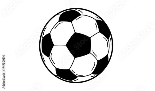 Hand Drawn Soccer Ball Doodle Simple Football Sports Vector Illustration