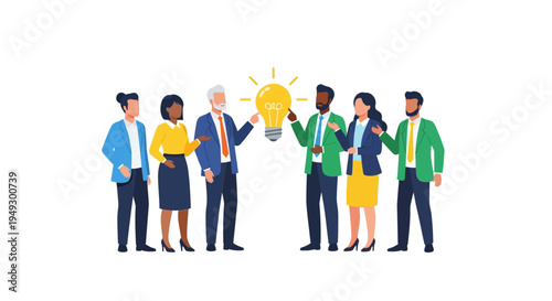 Diverse Business Team Collaboration: Generating New Ideas, Innovation & Problem Solving Concept