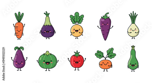 Cartoon vegetables food illustration