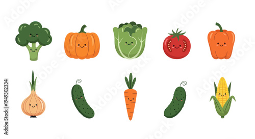 Cartoon vegetables illustration