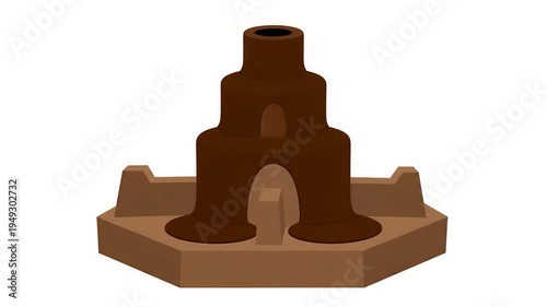 3D rendering of brown object.