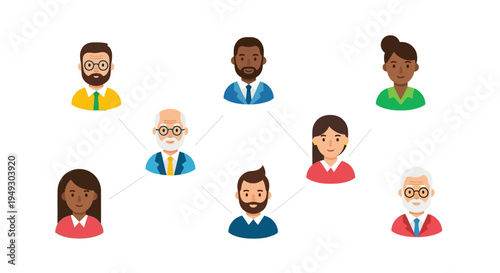Diverse Group of People Connected in a Network - Social Media, Business Team, and Community Organization Concept