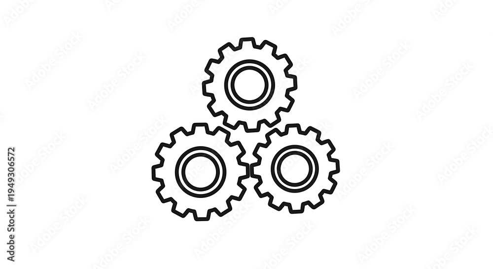 Fototapeta premium Interlocking Gears - A Symbol of Collaboration and Mechanical Processes.