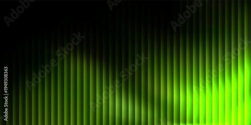 Dark green neon gradient ribbed glass. Vector ribbed glass texture background. Mesh gradient. acrylic ribbed bath surface. Reeded glass background semitransparent overlay. Bath wall window